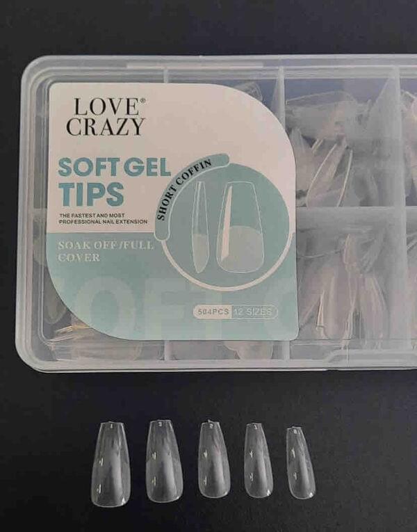 Tip Soft Gel Love Crazy Coffin 504pz