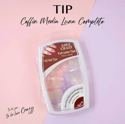 Tip Completo Coffin 100pz Cristal Love Crazy